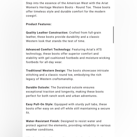 Ariat black leather stitched cowboy boots - Picture 2 of 11